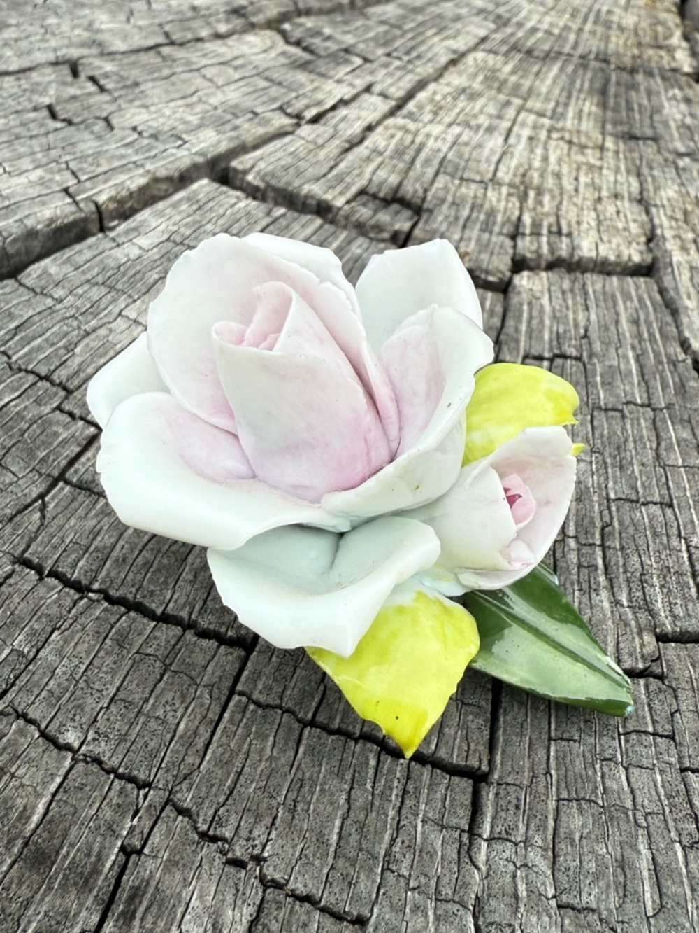 Vintage Capodimonte Porcelain Rose